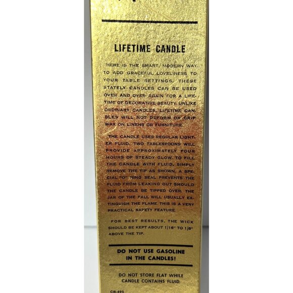 Vintage Set Of 2 12" Red Lifetime Candles CIR-495 In Original Box Never Used - Picture 3 of 9